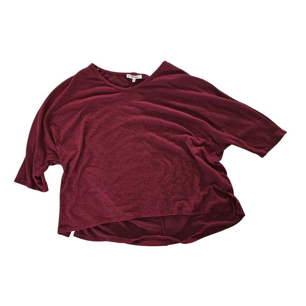 Andree by Unit Womens Burgundy Dolman Sleeve High Low Knit Top‎ 3847P Small #996
